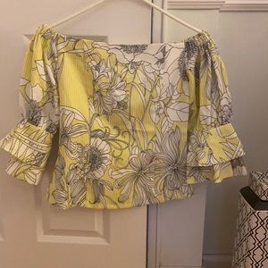 Off shoulder ruffle sleeve top